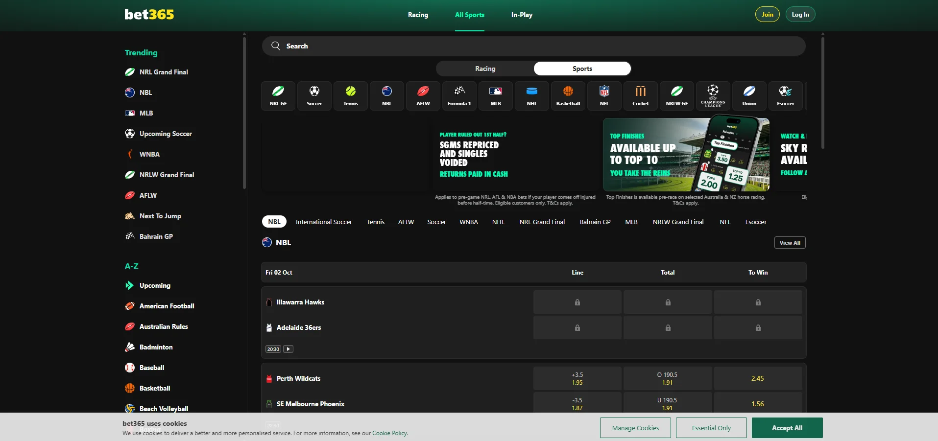 bet365 homepage
