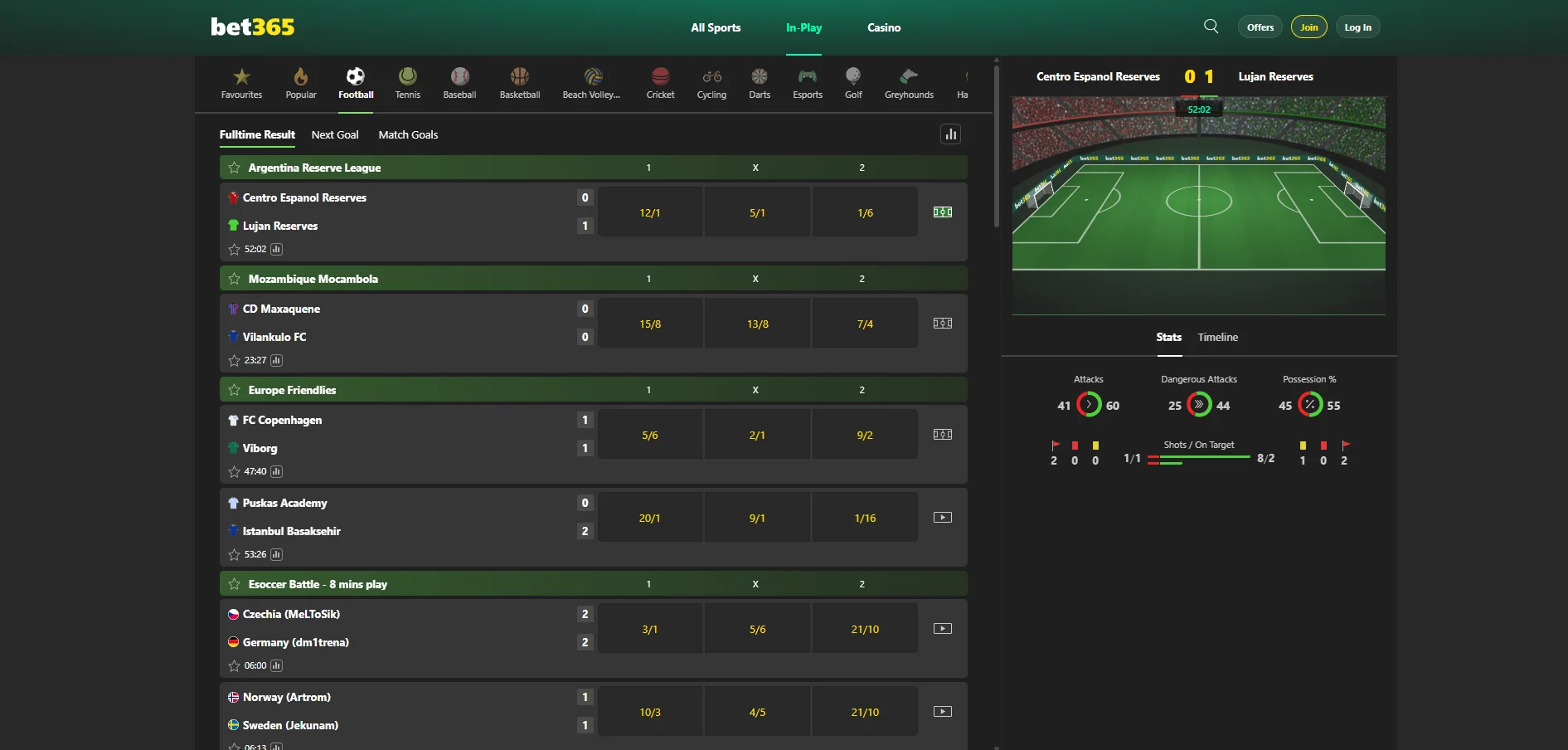 bet365 inplay