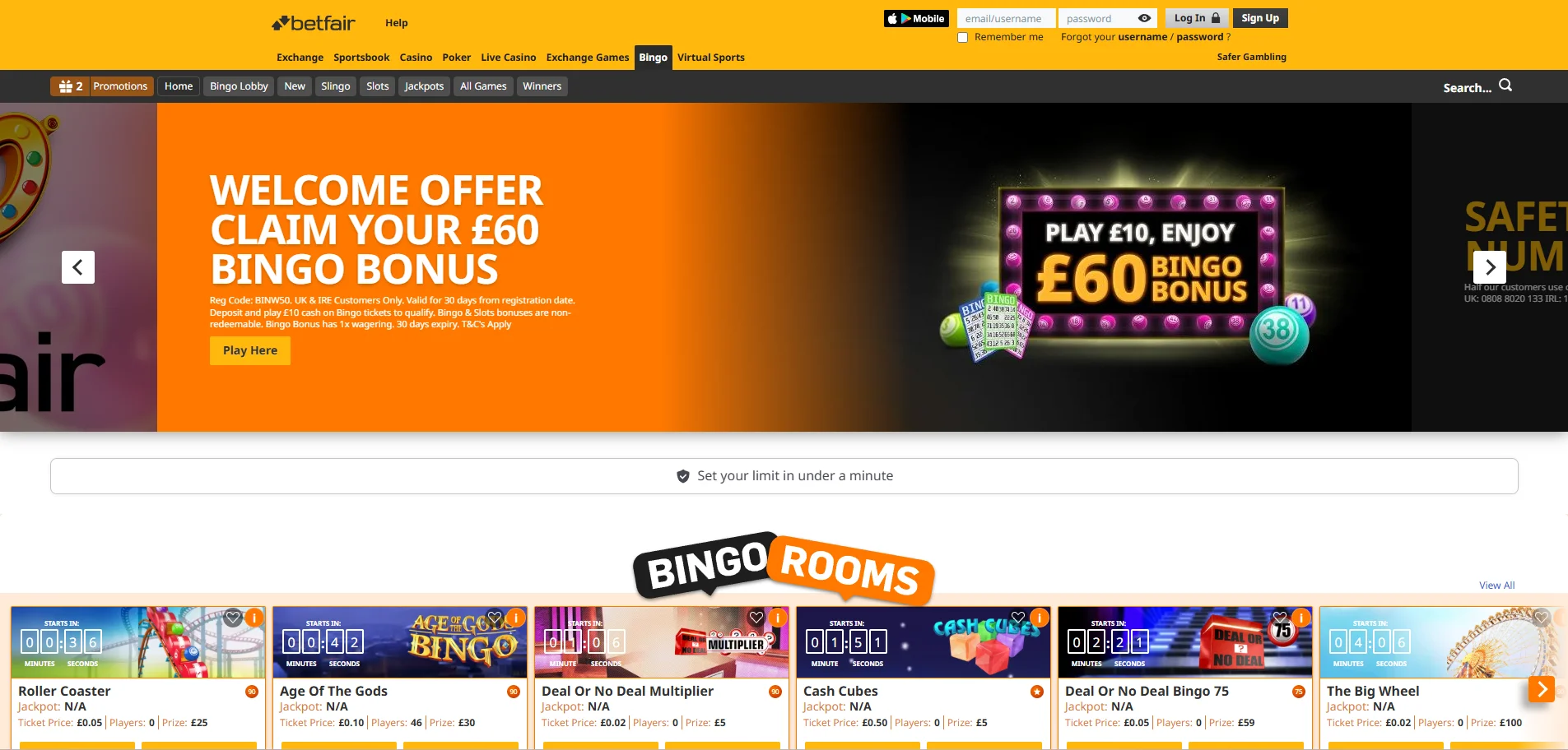 betfair bingo
