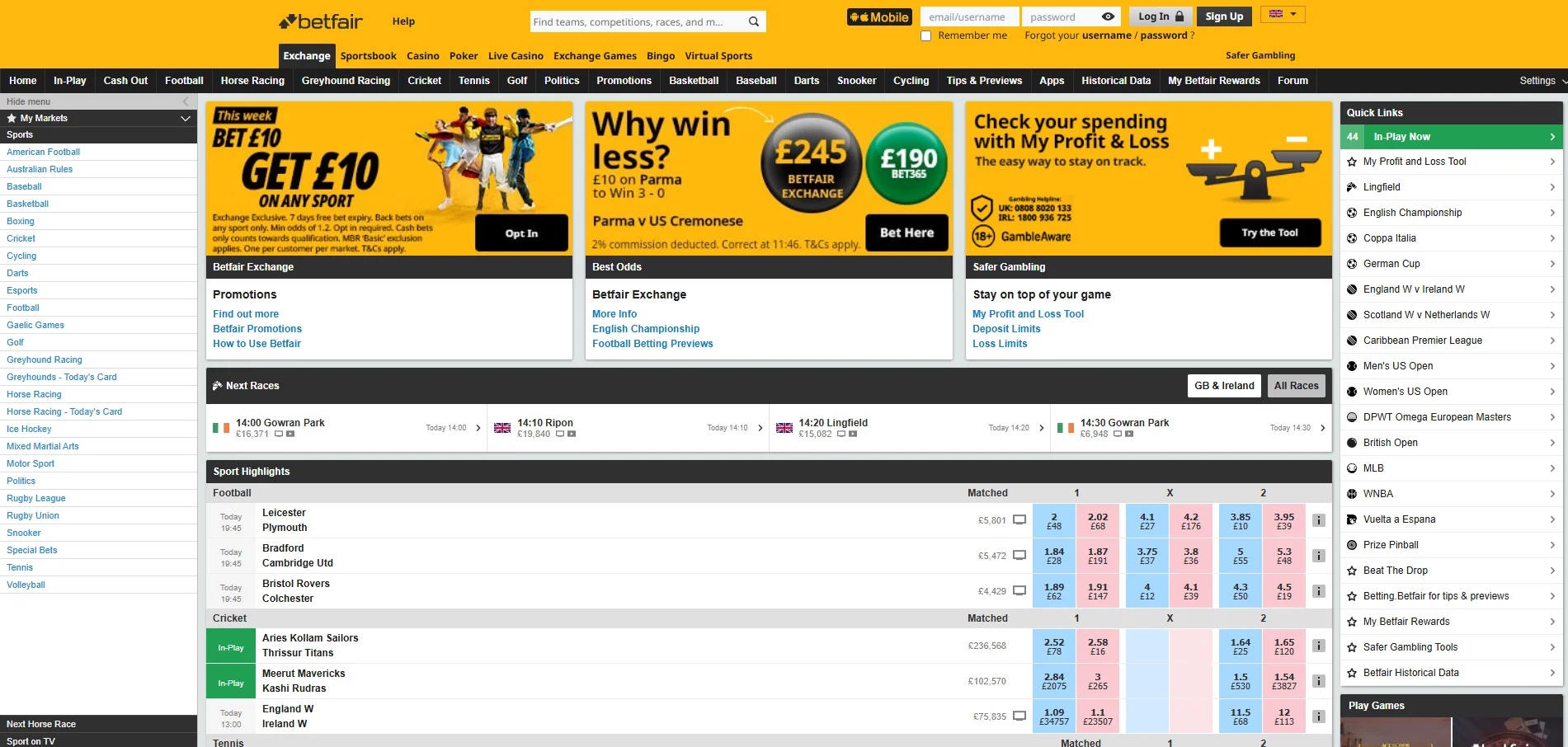 betfair exchange