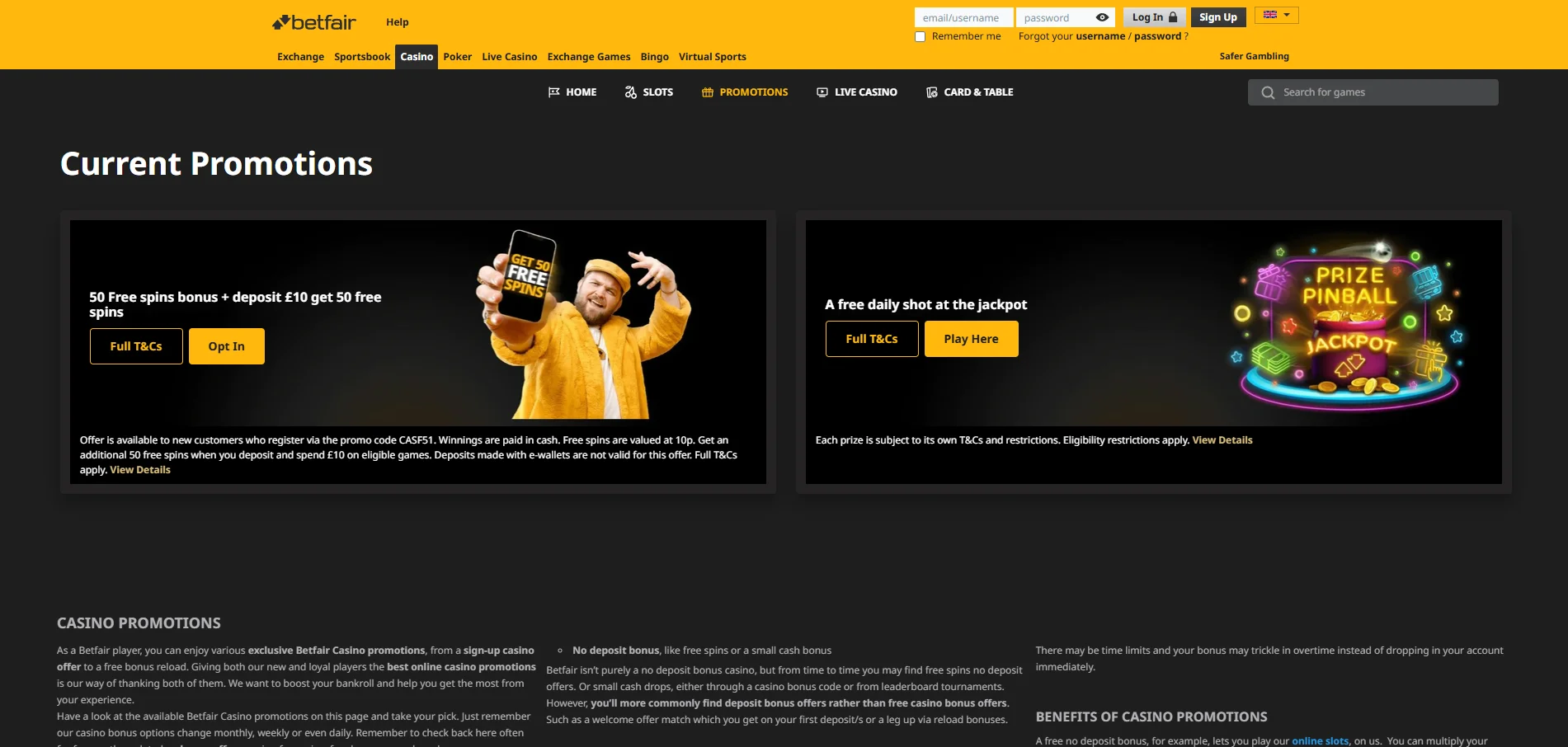 betfair promotions