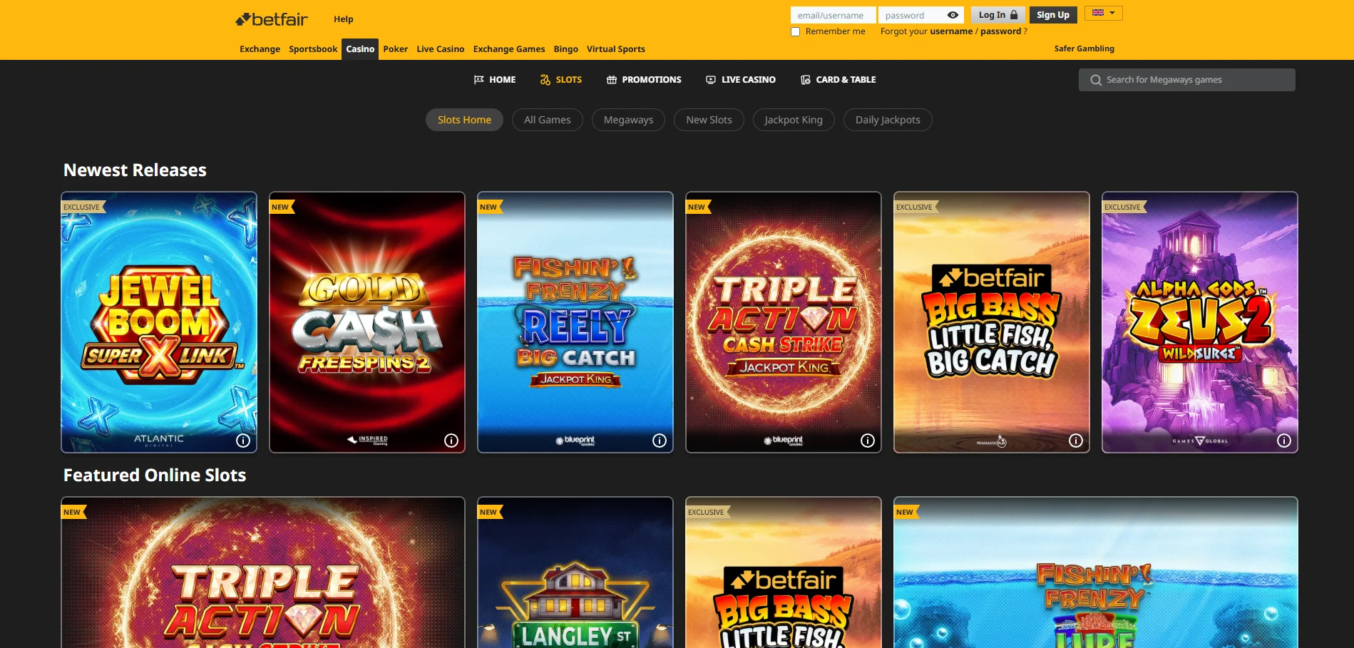 betfair slot games