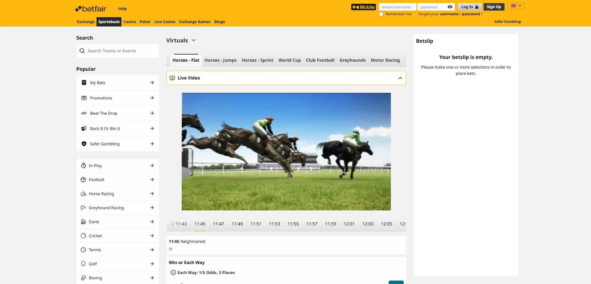 betfair virtual sports