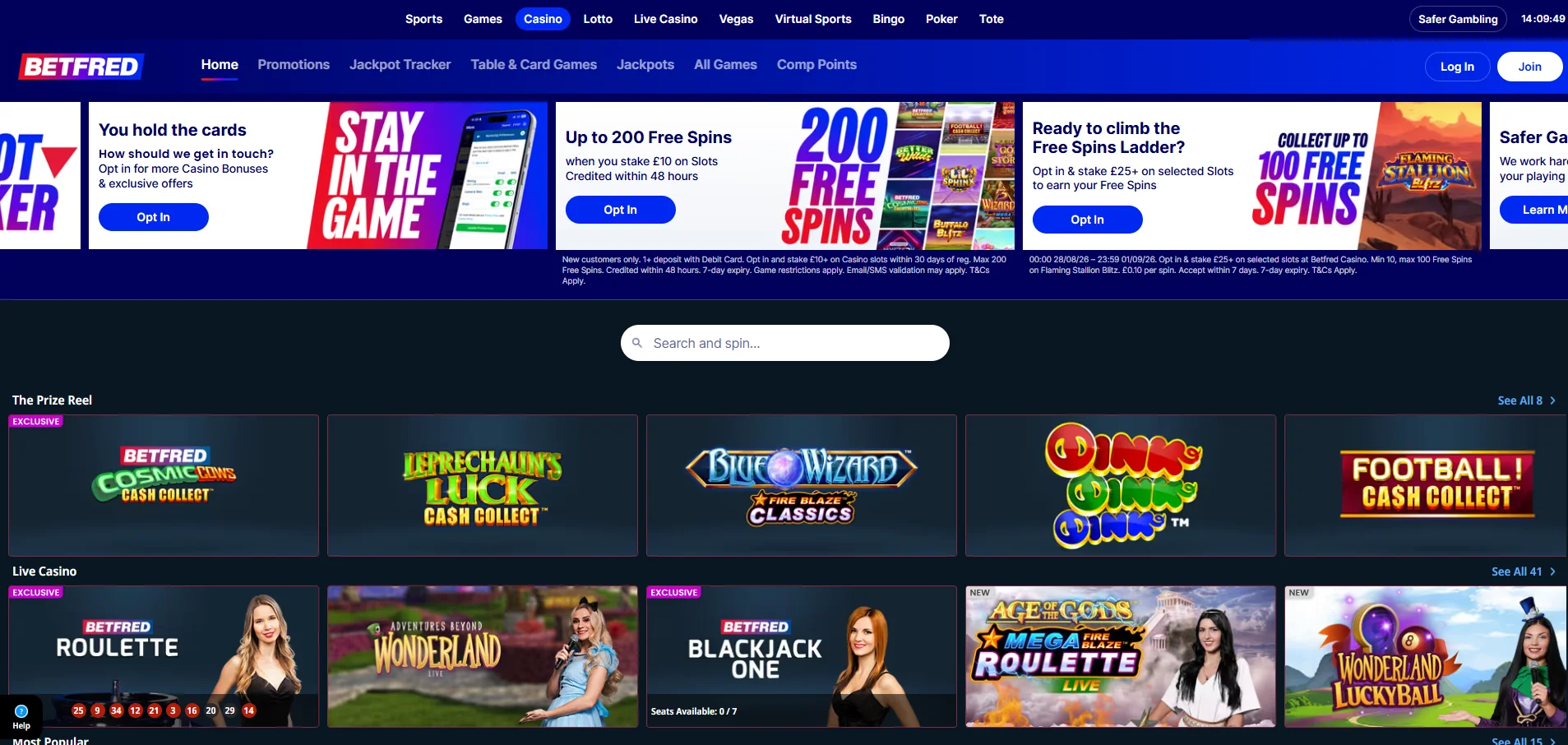 betfred live casino