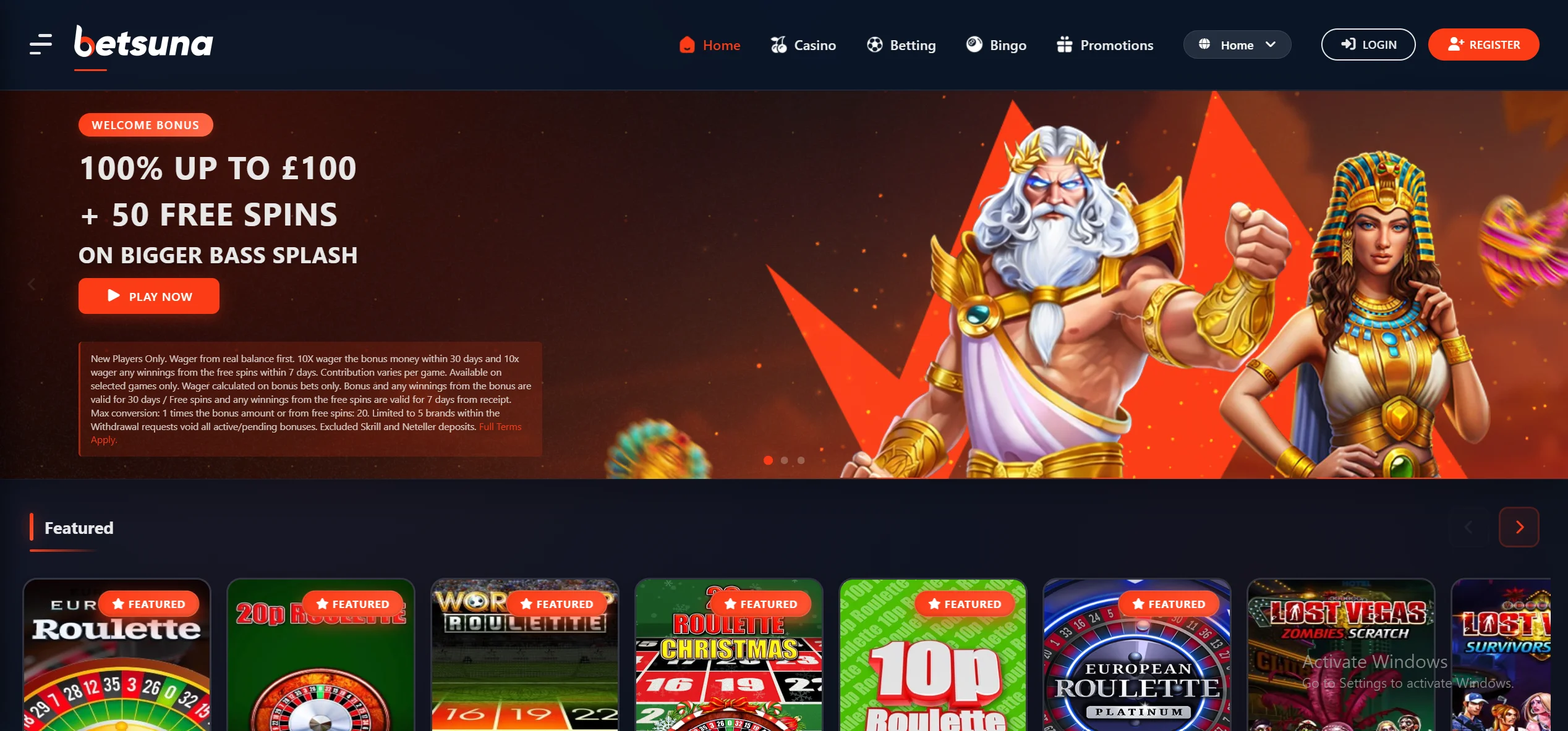 Betsuna Casino Home Page