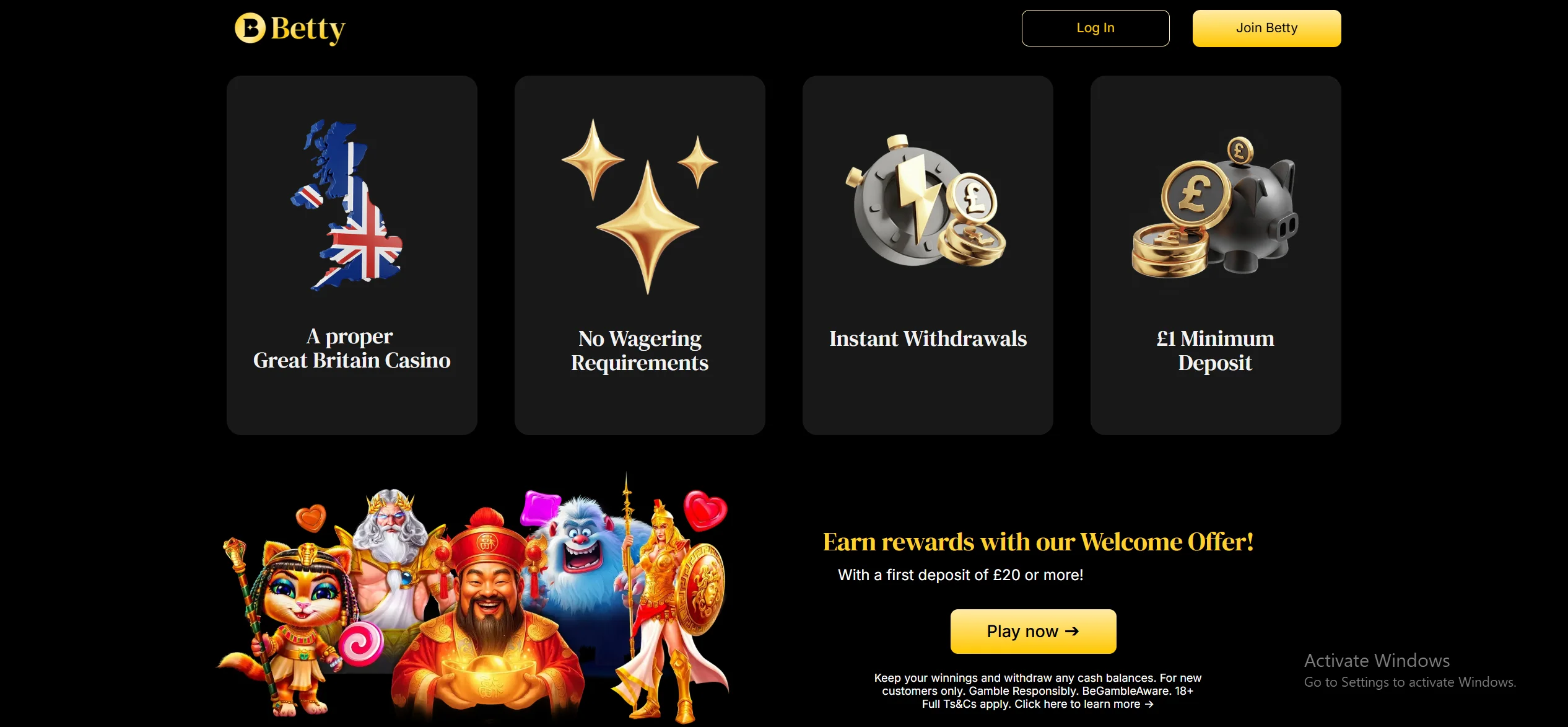 Betty Casino advantages