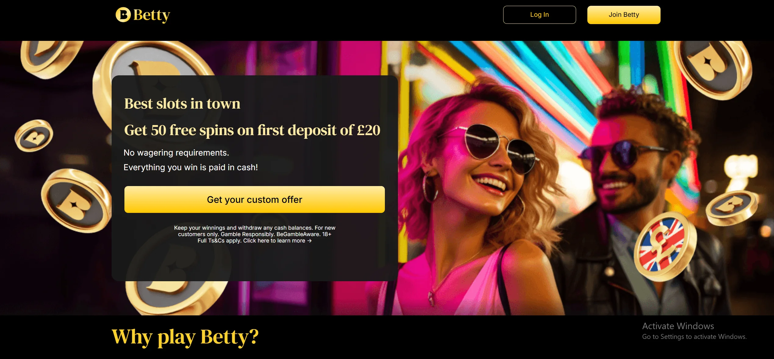 Betty Casino Homepage