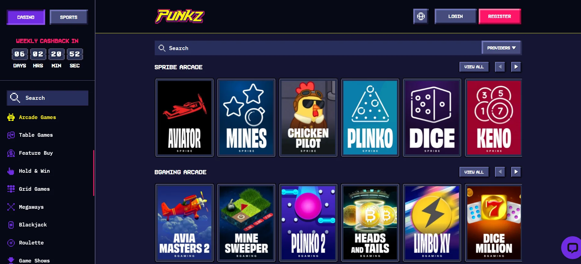 Casino Punkz Arcade Games