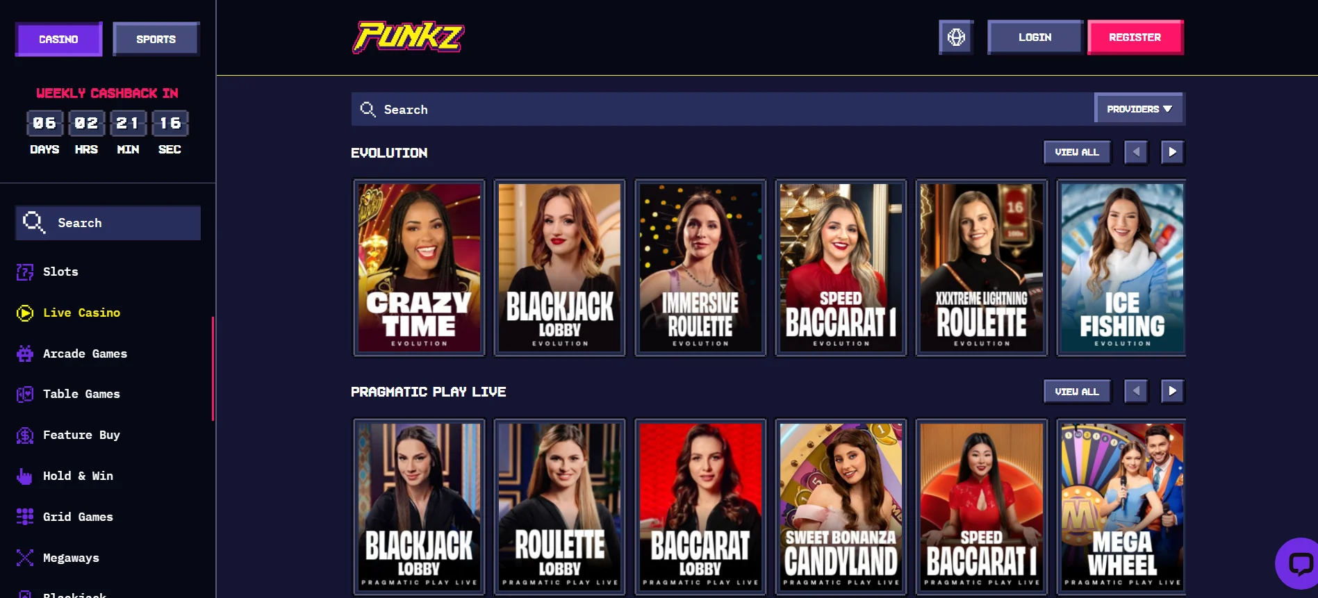 Casino Punkz Live Casino