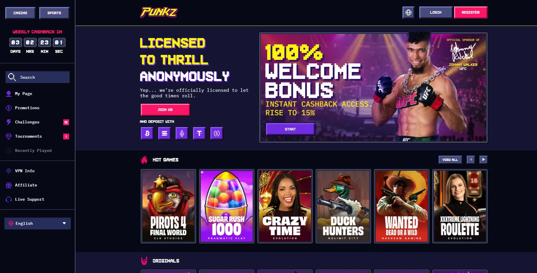 CasinoPunkz Crypto UK casino
