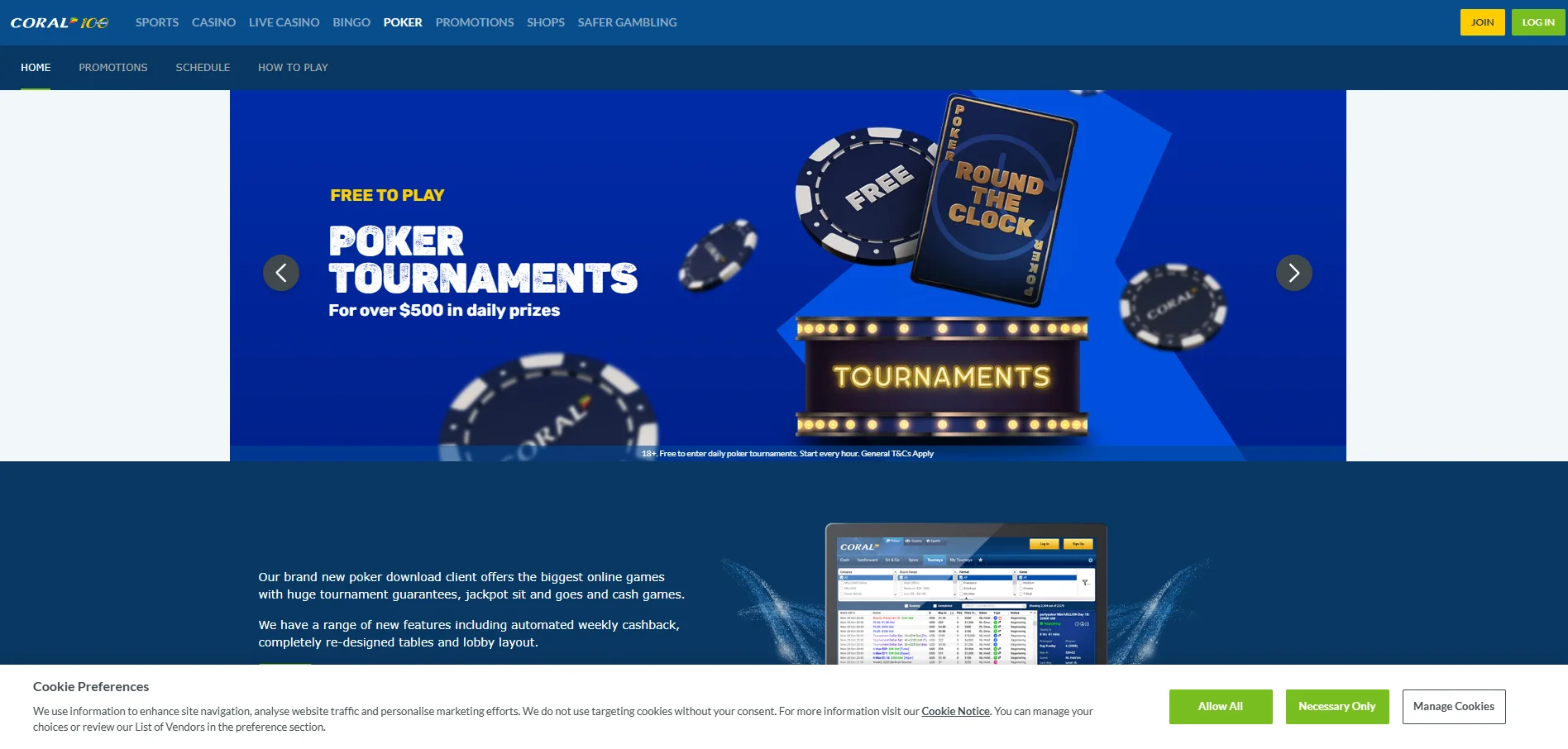 coral casino poker