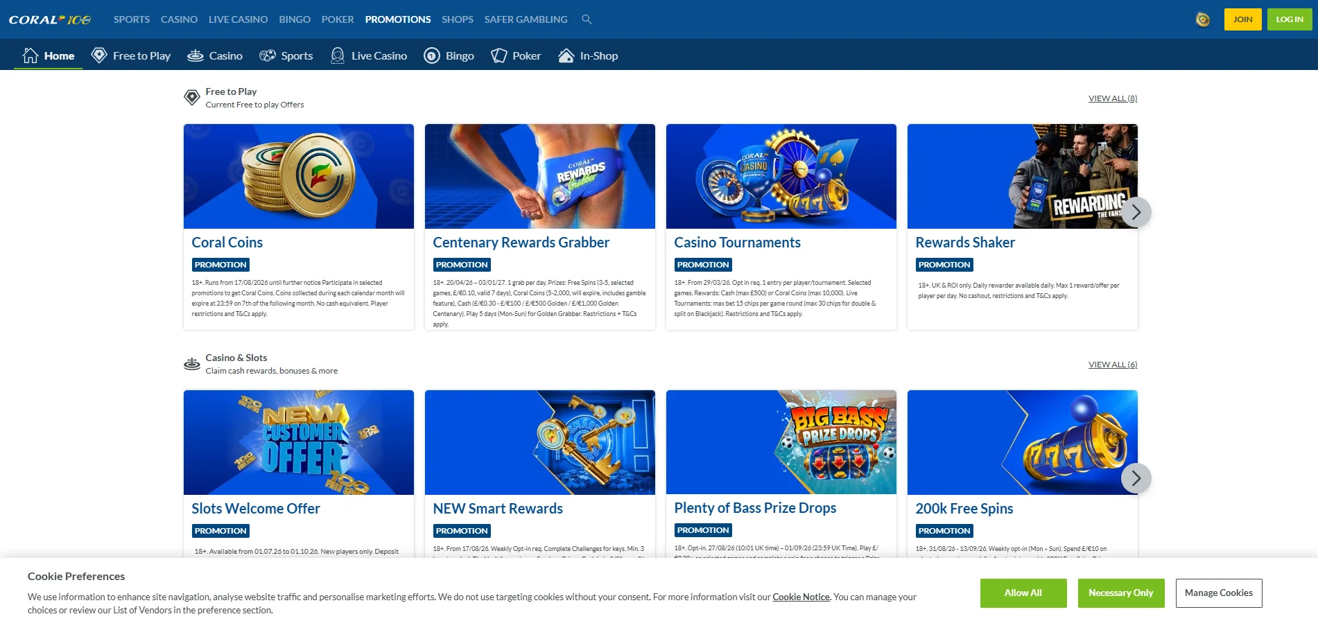 coral casino promotions