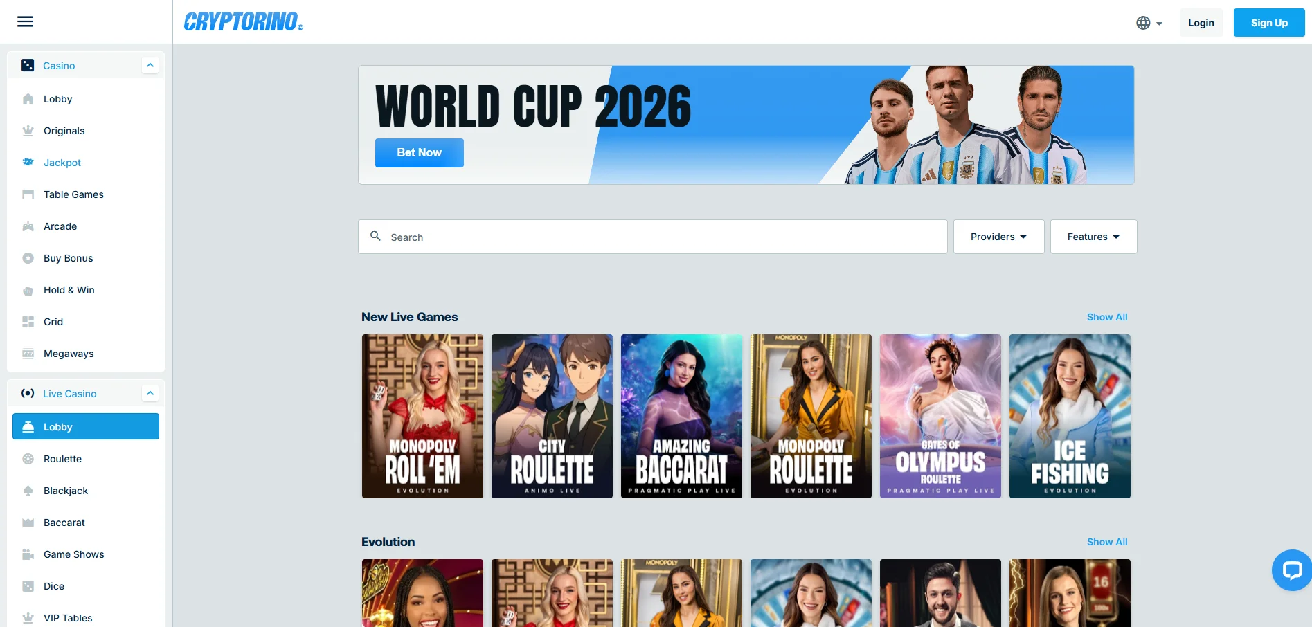 cryptorino live casino