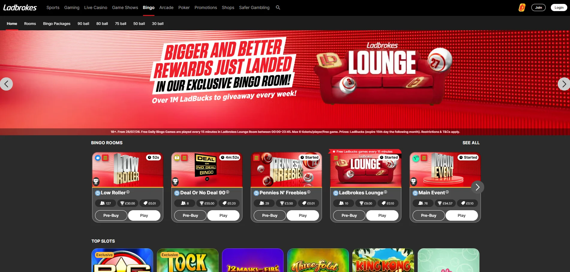 ladbrokes bingo