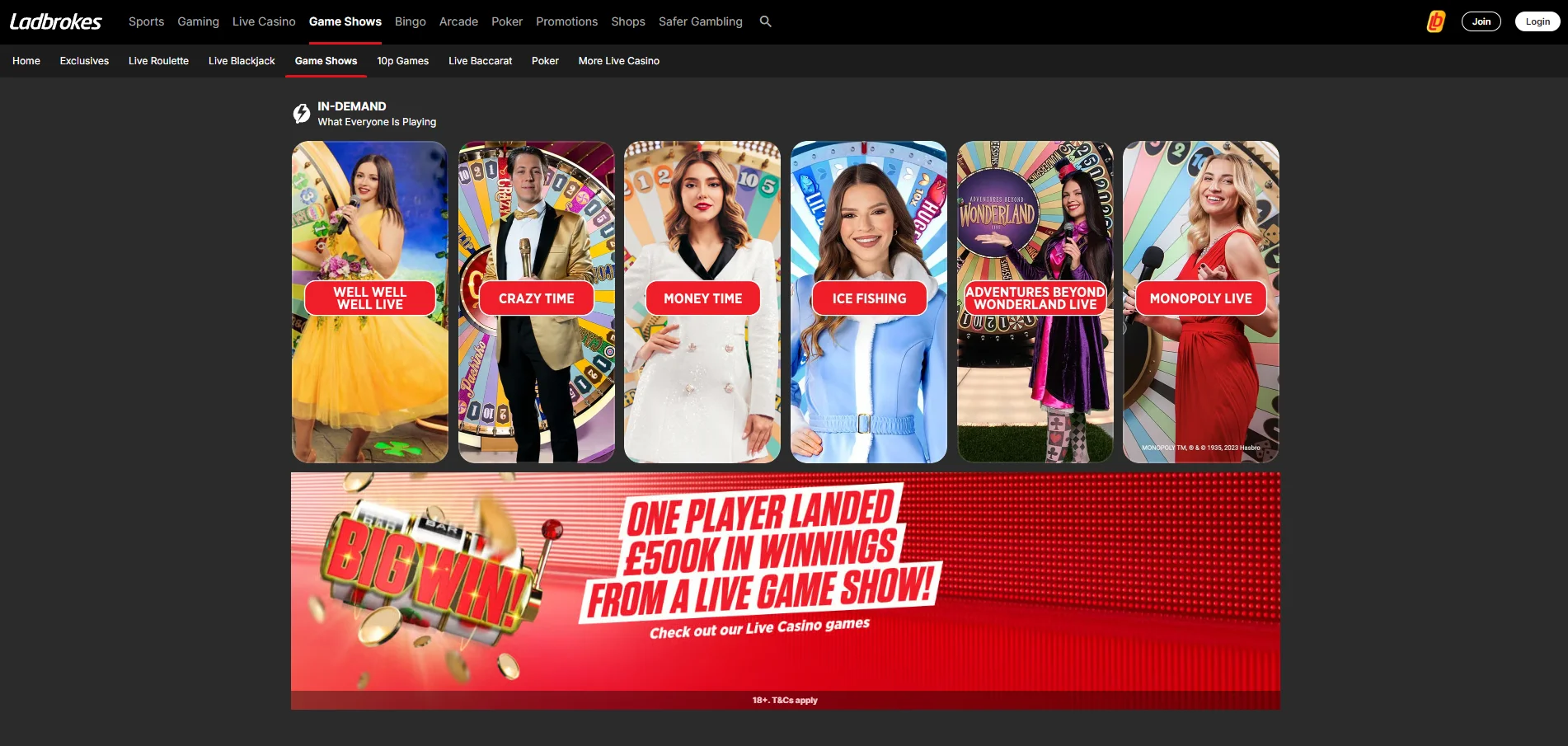 ladbrokes game shows