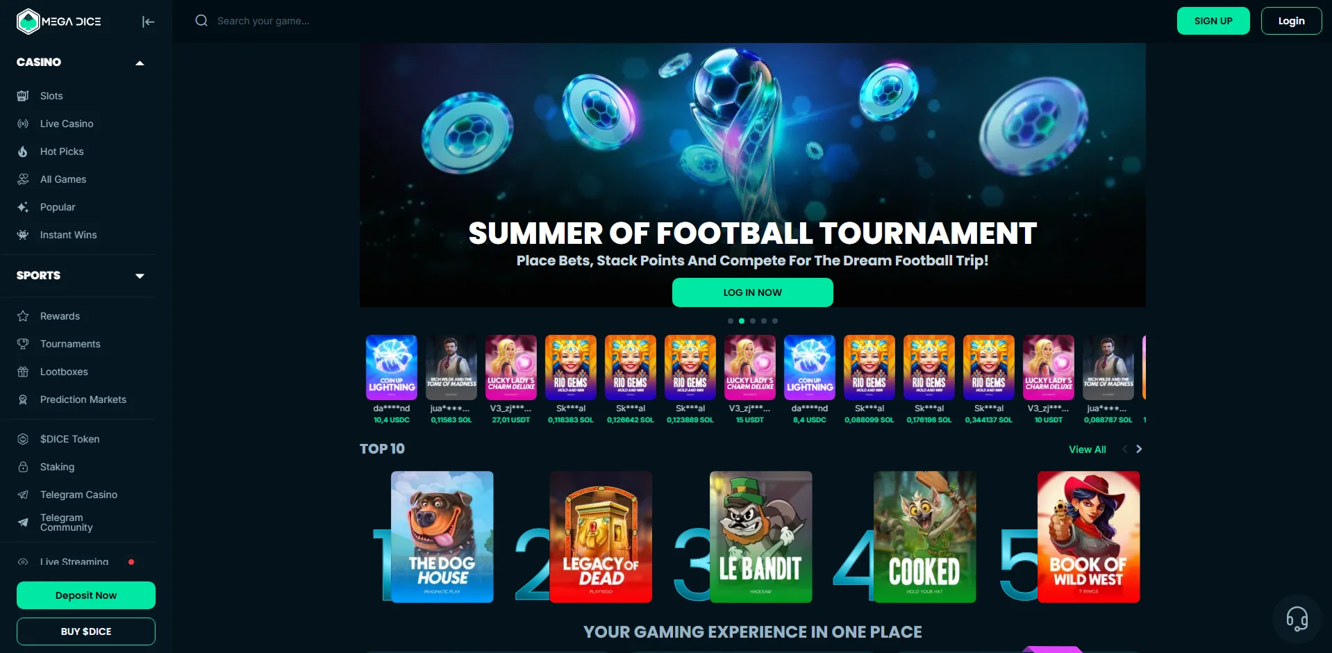 MegaDice Crypto online Casino