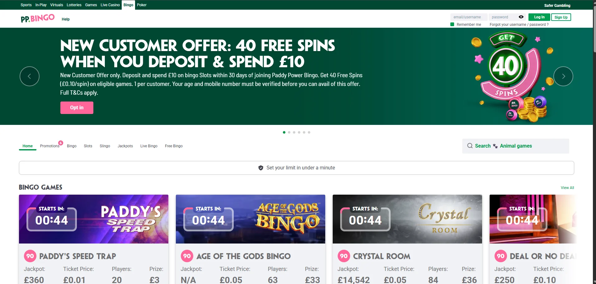 paddy power games casino bingo