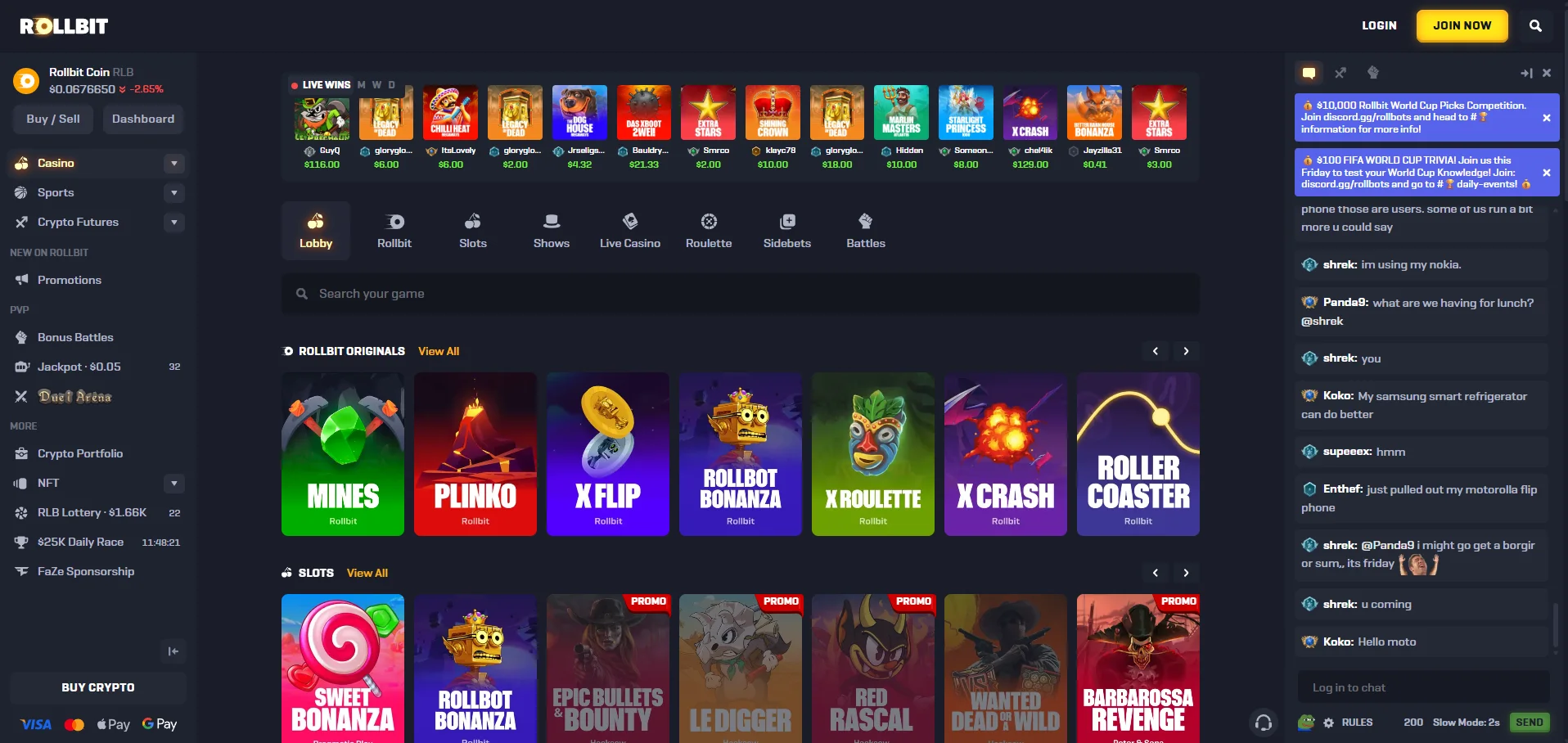 rollbit casino game library