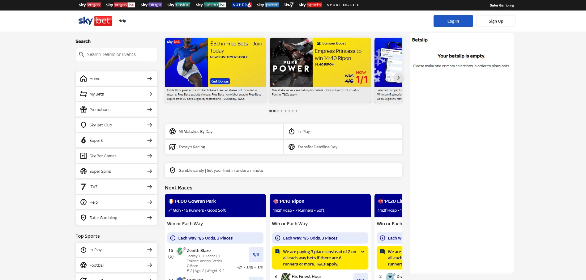 skybet homepage