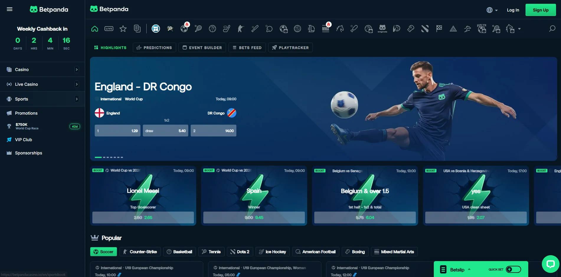 Sports Betting at Betpanda Casino