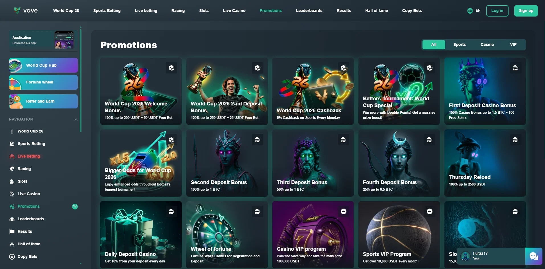 vave casino promotions